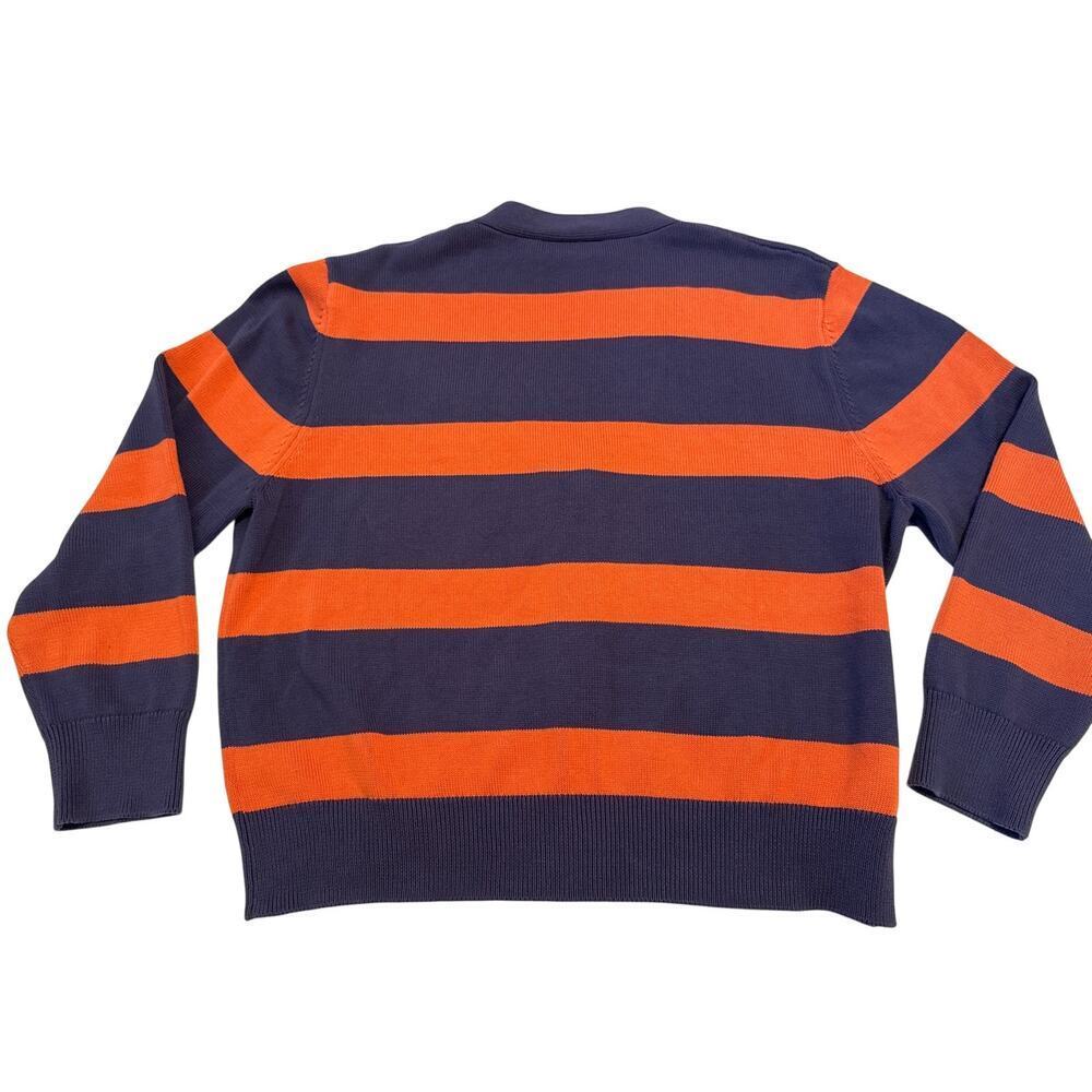 Prohibited Unisex Cardigan Orange/Vintage Purple Stripe Three Button Size L - Picture 5 of 14
